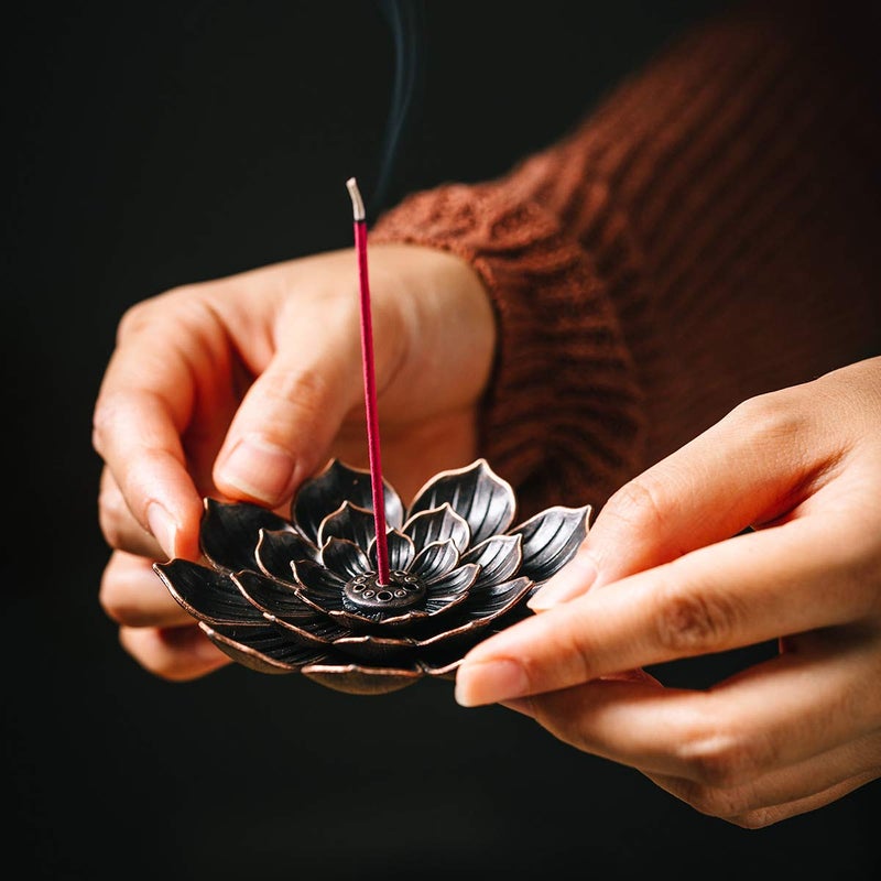 GARMOLY Brass Lotus Incense Holder, Incense Sticks Burner, Incense Ash Catcher, 3 Pack - Image 4